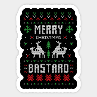 Merry Christmas Bastard Xmas Gift Ugly Sticker